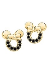 nice silver gold Minnie Mouse black diamond baby earrings